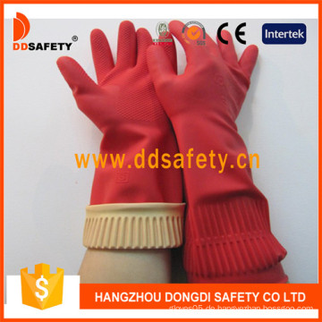 Rote lange Stulpe Haushalt Latex Handschuhe (DHL442)